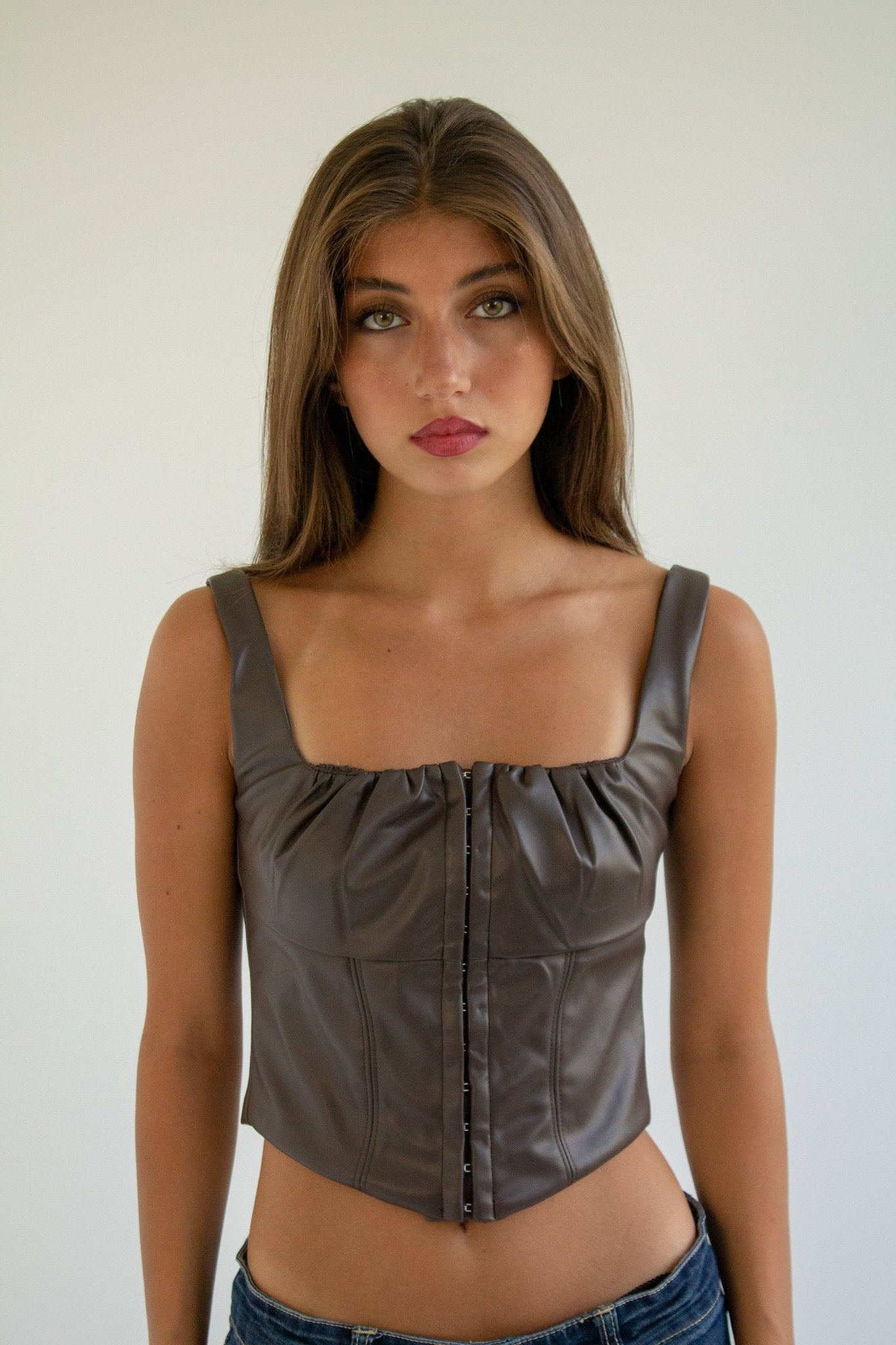 Vegan leather corset top - Corset